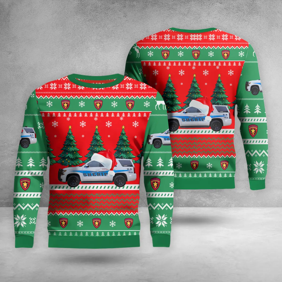Corpus Christi, Texas, Nueces County Sheriffs Department Christmas AOP Sweater