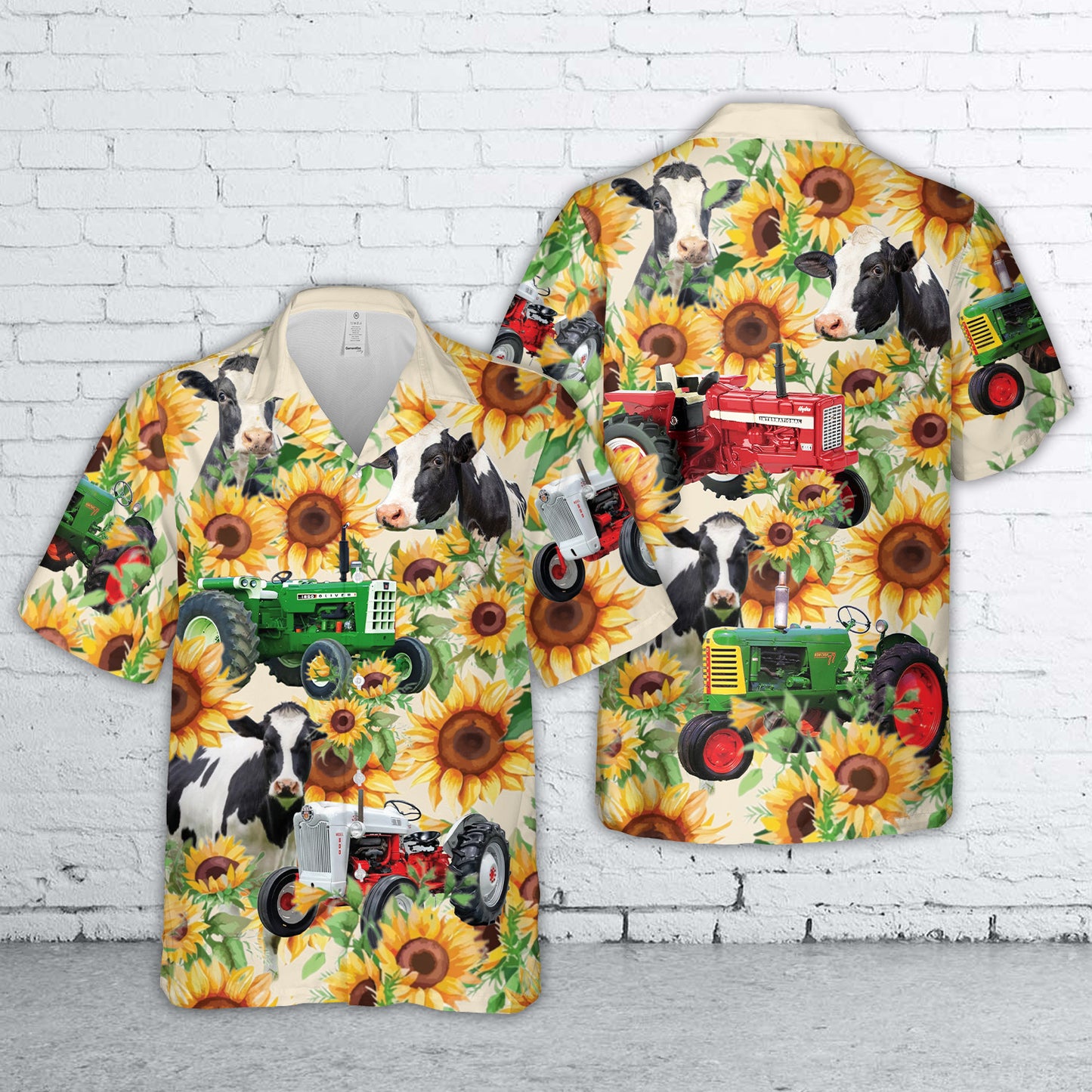 Cow Tractor Sunflower Hawaiian Shirt