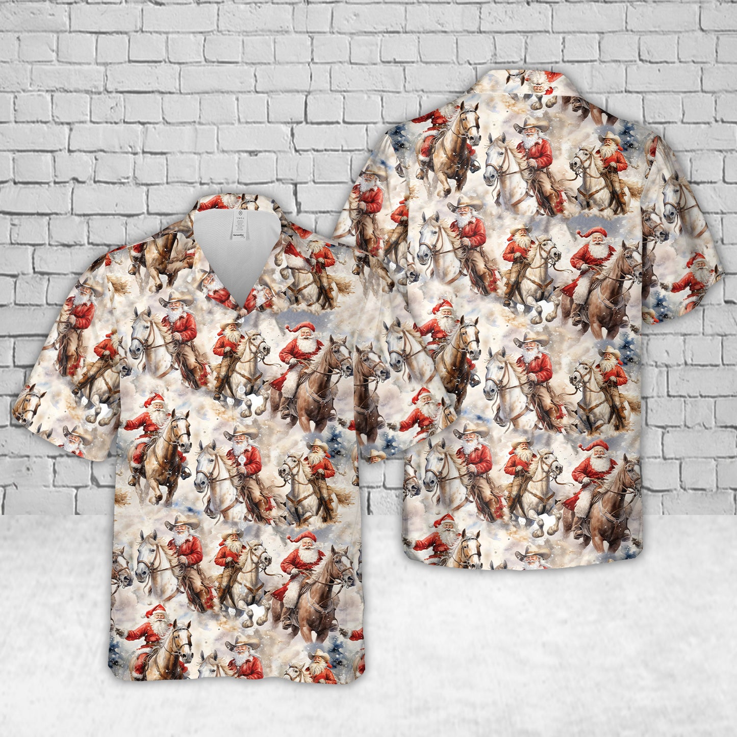 Cowboy Santas Christmas Hawaiian Shirt