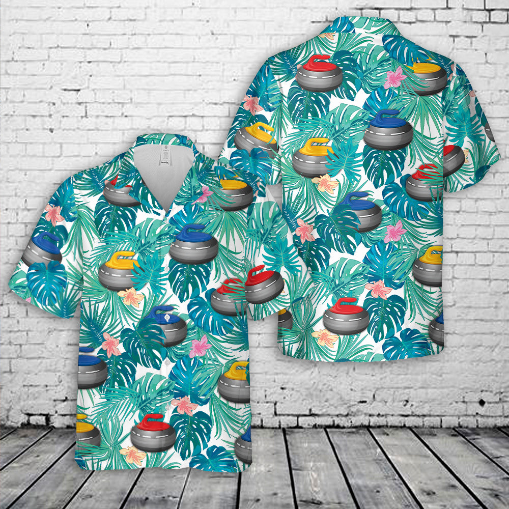 Curling Tropical Hawaiian Shirt