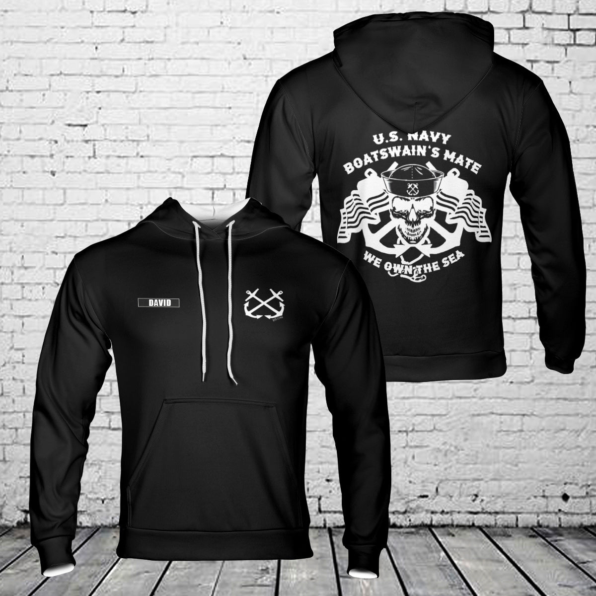Custom name Boatswain's Mate 3D Hoodie