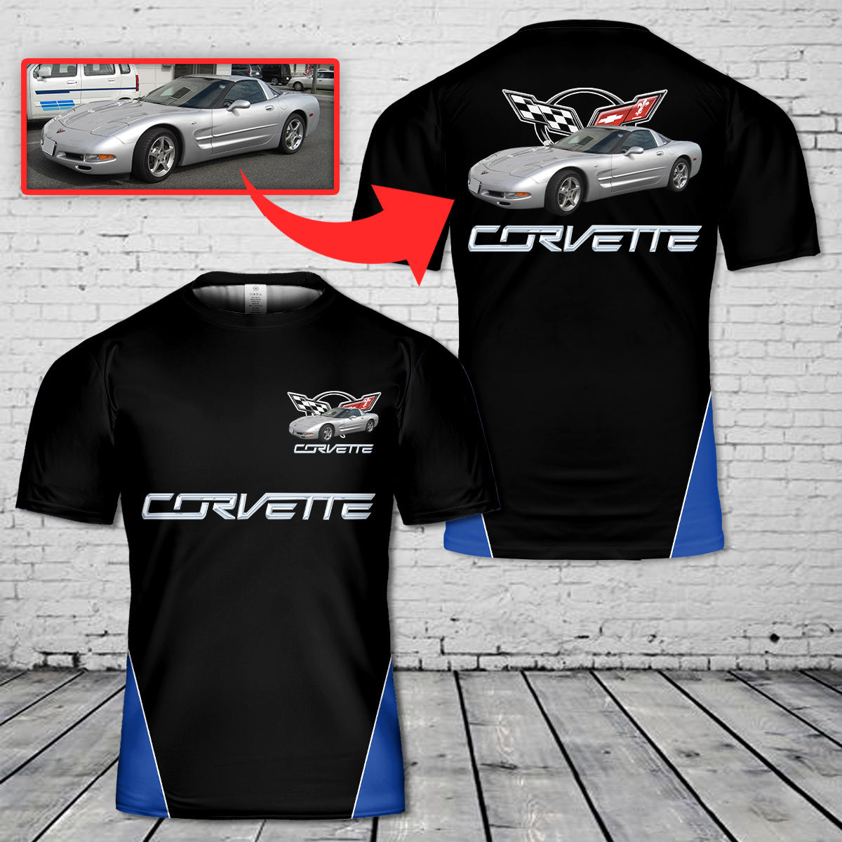 Custom 2001 Corvette C5 3D T-Shirt NLMP2505PT12