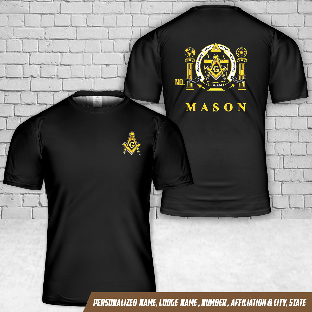 Custom Affiliation Masonic T-Shirt 3D