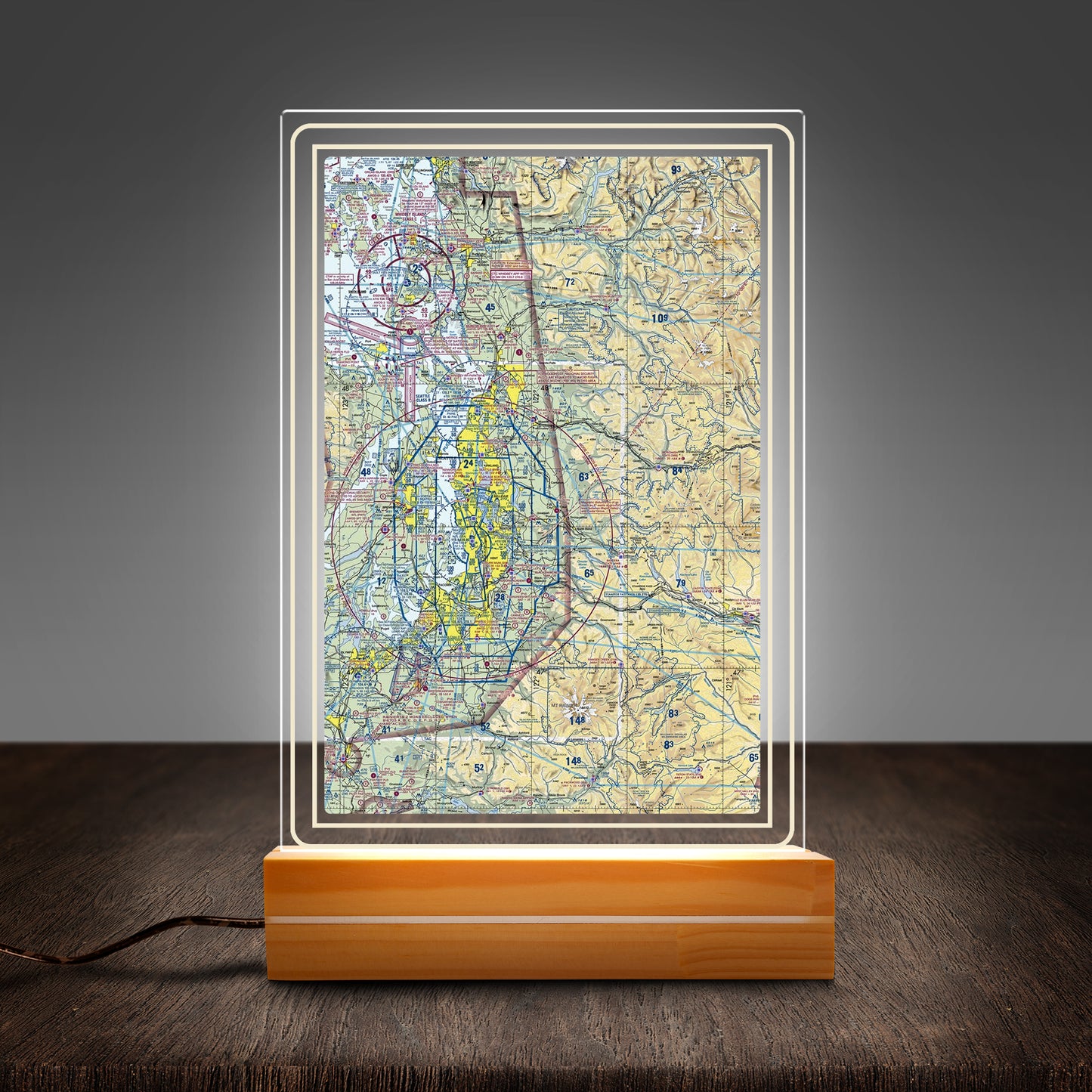Custom Aviation Sectional Custom Shape Photo Night Light
