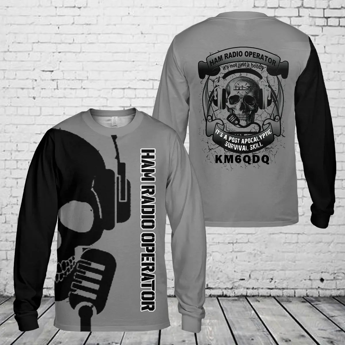 Custom Call Sign Ham Radio Operator Long Sleeve Shirt NLSI1811PT05