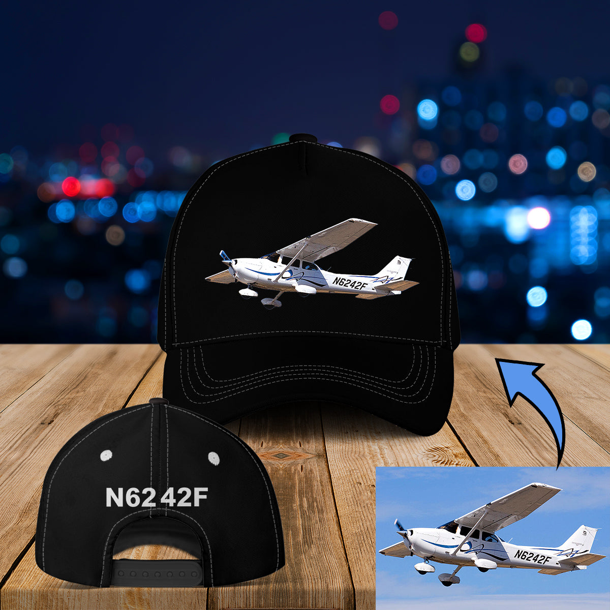 Custom Cessna & N Number CESSNA 172 Baseball Cap
