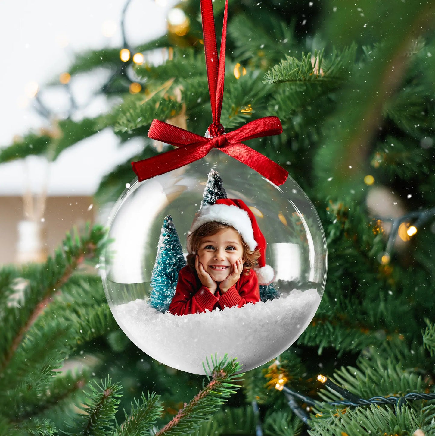 Custom Clear Christmas Bauble With Custom Shape Acrylic Inside