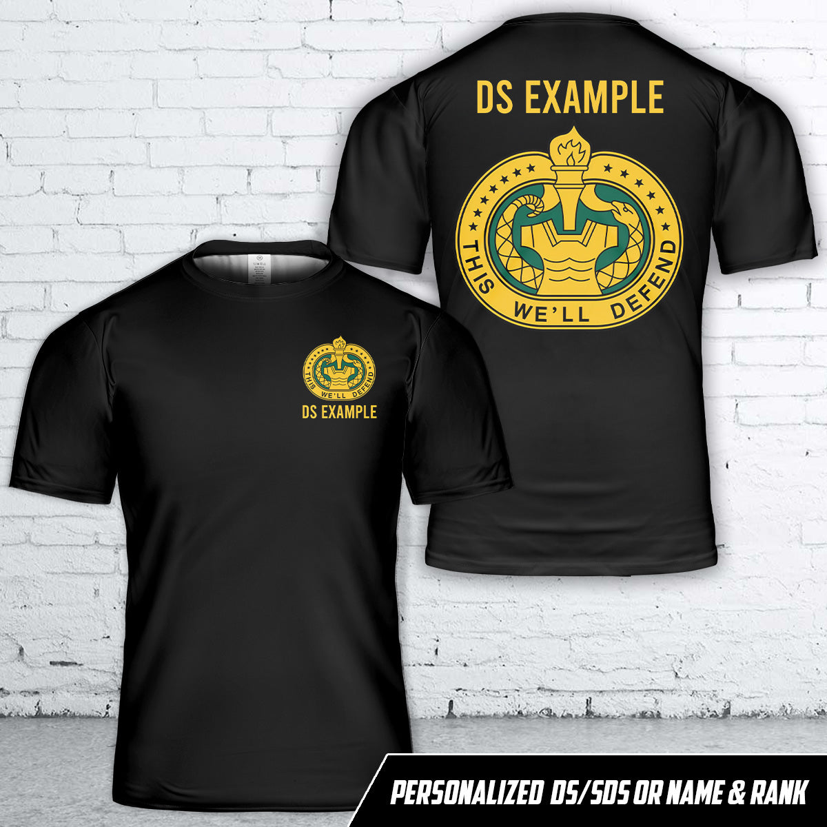 Custom DS/SDS or Name And Rank US ARMY Drill Sergeant T-Shirt 3D