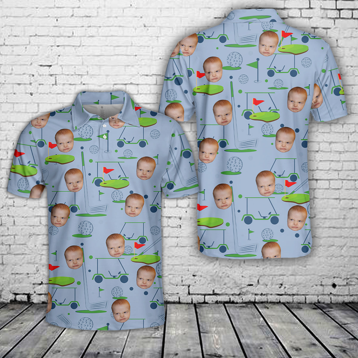 Custom Face Golf Polo Shirt