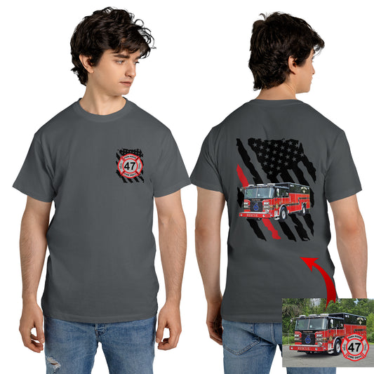 Custom Logo, Fire Truck Classic Unisex T-Shirt Gildan 5000 (Made In US) NLSI1304PT06