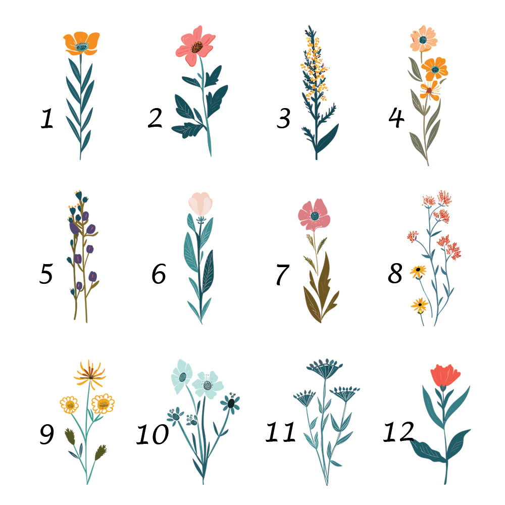 Custom Flower and Name Mother's Day Gift from Grandkids Ceramic Mug (11oz) (Made In US)