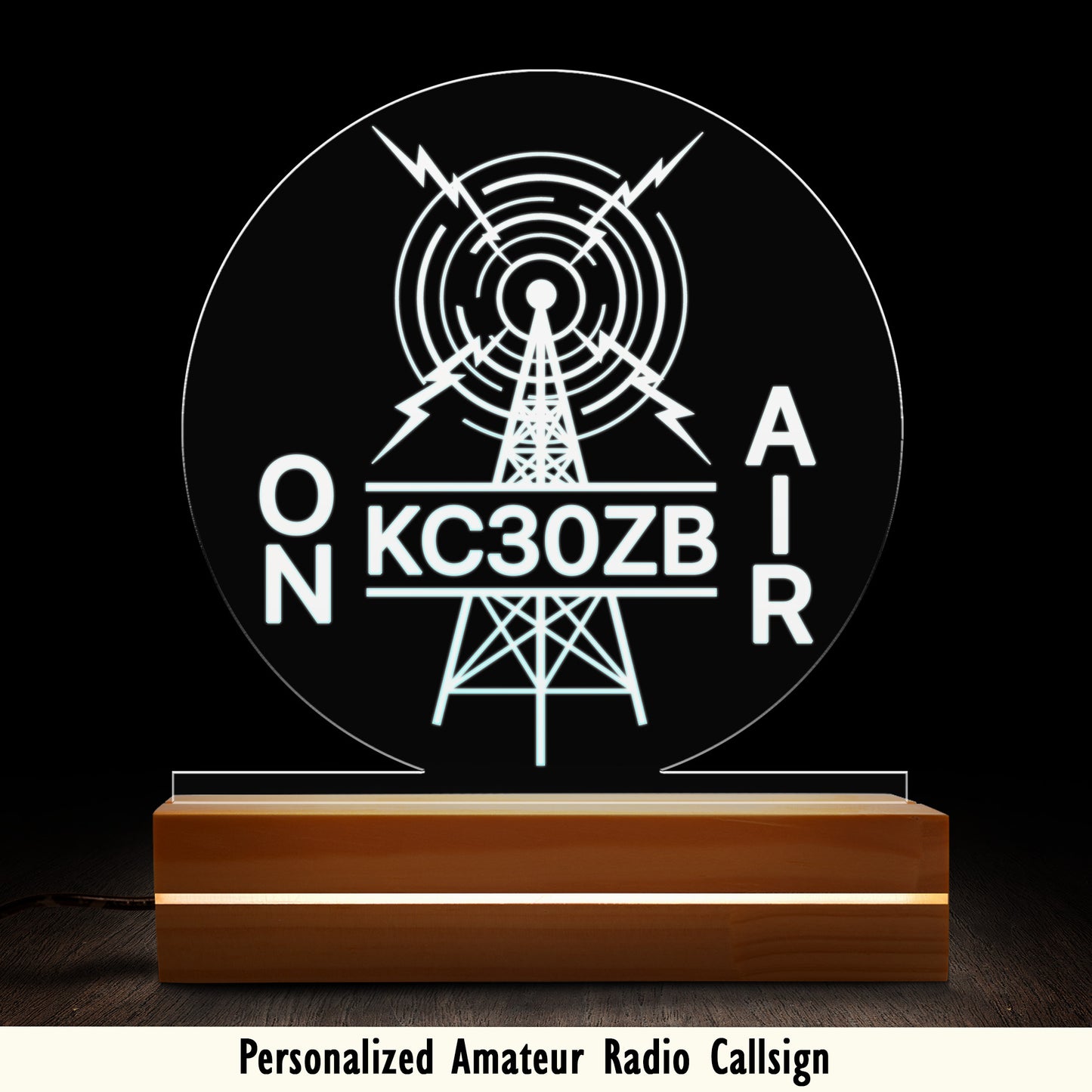 Custom Ham Radio Amateur Radio Callsign Photo Night Light