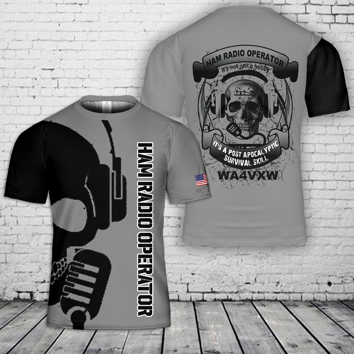Custom Call Sign Ham Radio Operator 3D T-Shirt NLSI2205PT06