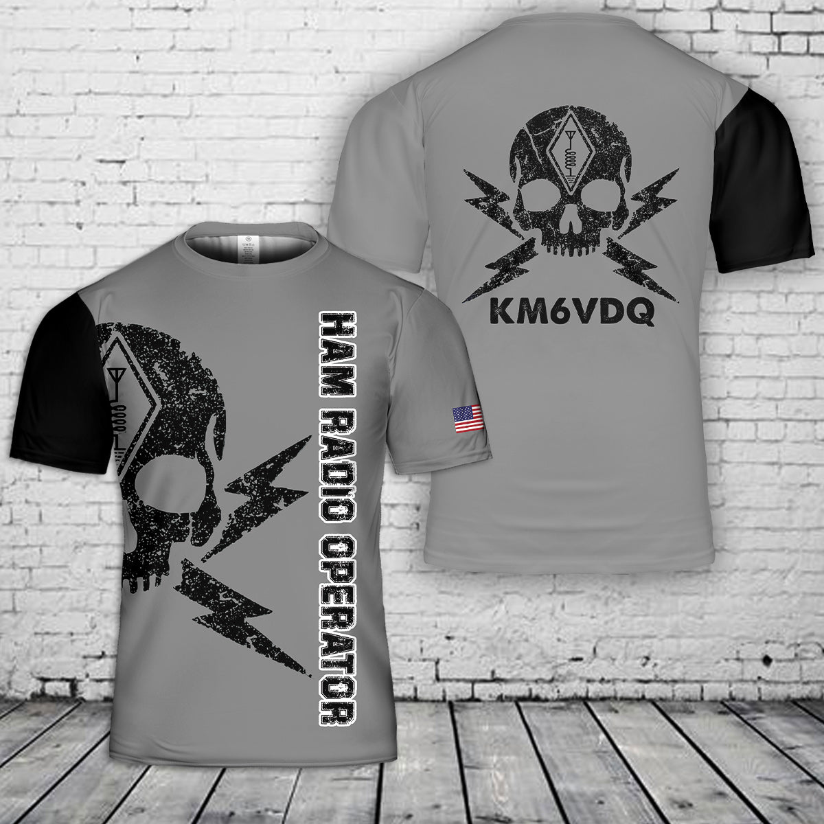 Custom Ham Radio Skull 3D T-Shirt