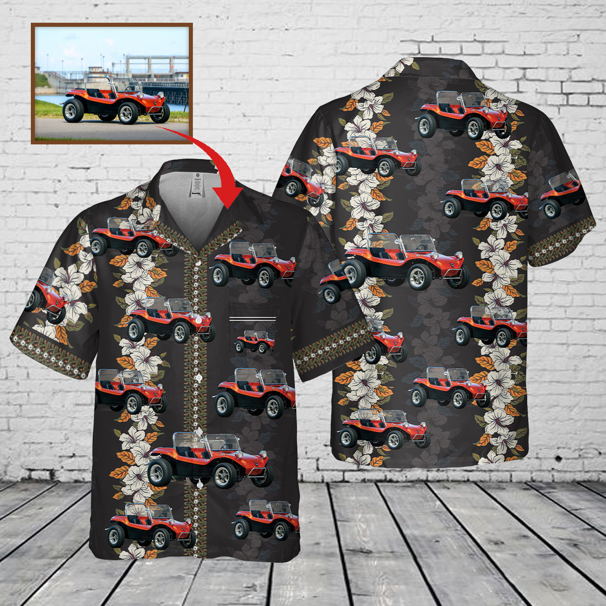 Custom Meyers Manx Dune Buggy Pocket Hawaiian Shirt