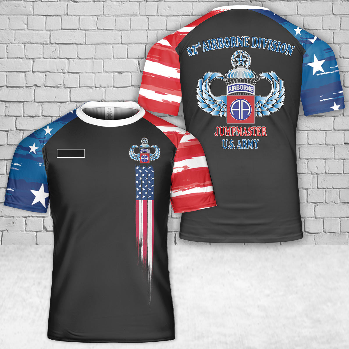 Custom Name US Army 82nd Airborne Jumpmaster - Master Jump Wings, 4th Of July T-Shirt 3D