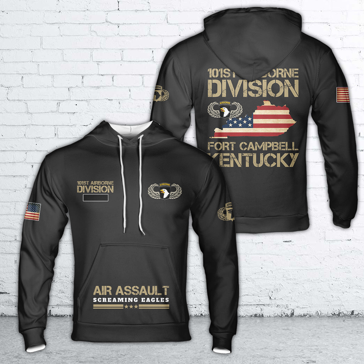 Custom Name 101st Airborne Division Air Assault Hoodie 3D