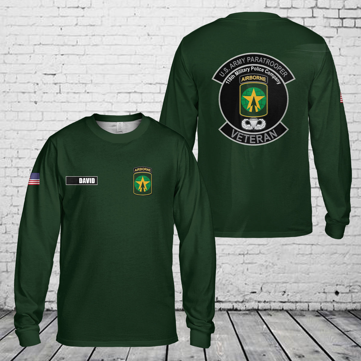 Custom Name US Army 18TH Field Artillery Brigade Ranger Airborne Master Parachutist Long Sleeve Shirt