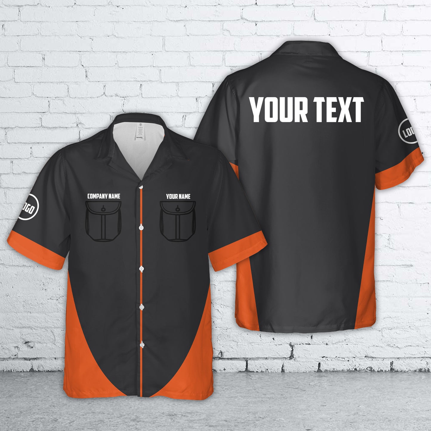 Custom Name, Logo And Department Workwear Style Uniform Hawaiian Shirt