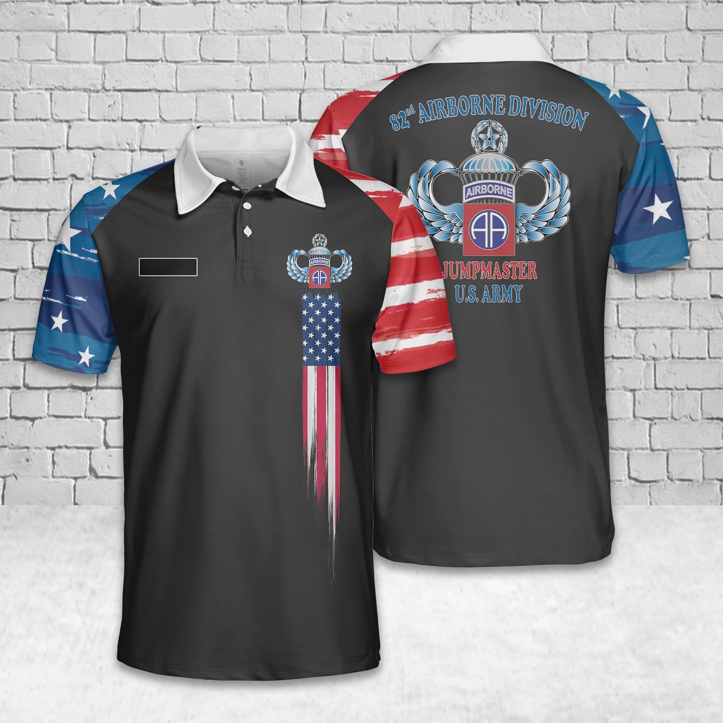 Custom Name US Army 82nd Airborne Jumpmaster - Master Jump Wings, 4th Of July Polo Shirt