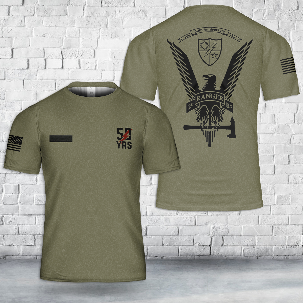Custom Name 2d Batt 50th Anniversary Tomahawk Eagle T-Shirt 3D