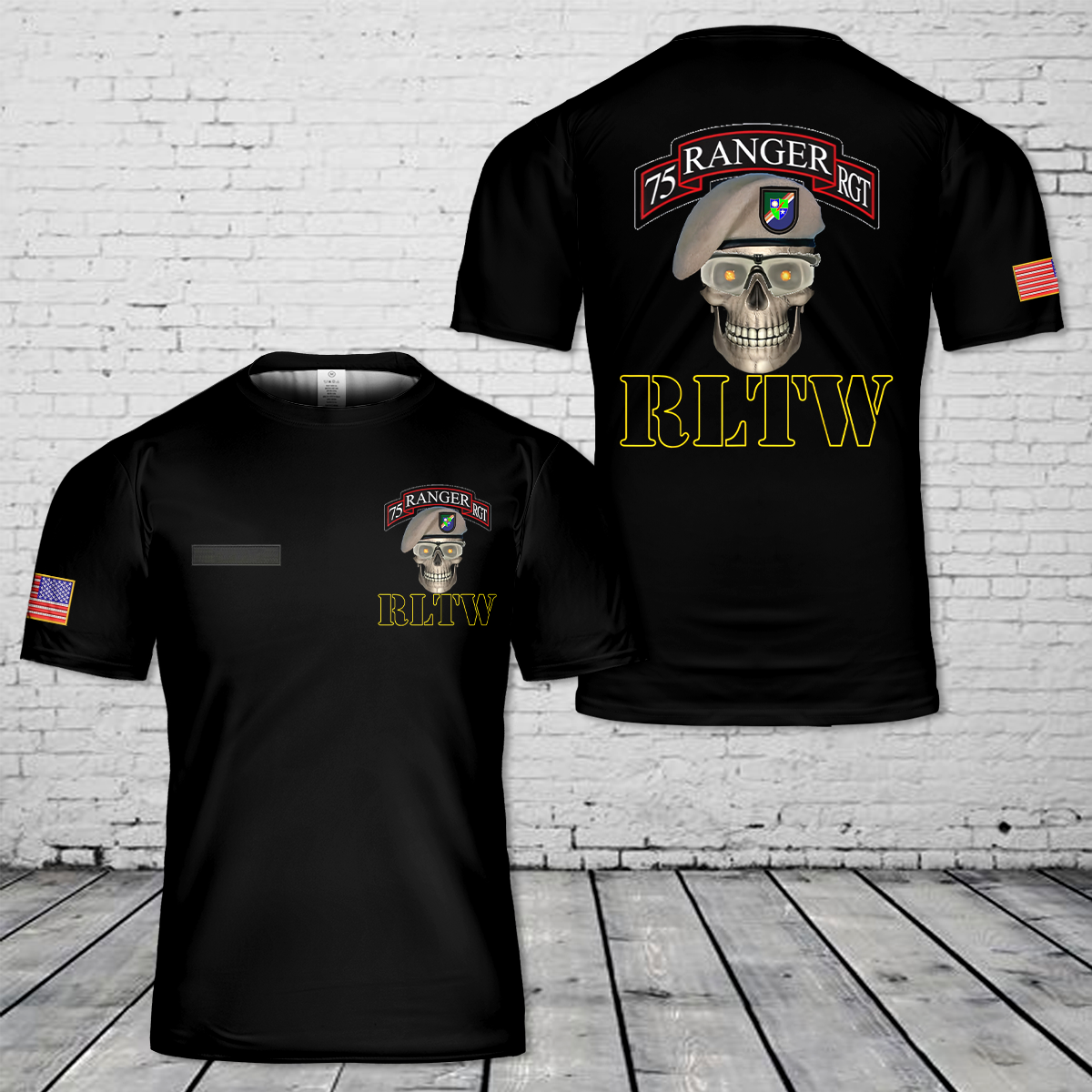 Custom Name 75th Rangers - Army Vets of Ft Benning Ranger Units T-Shirt 3D