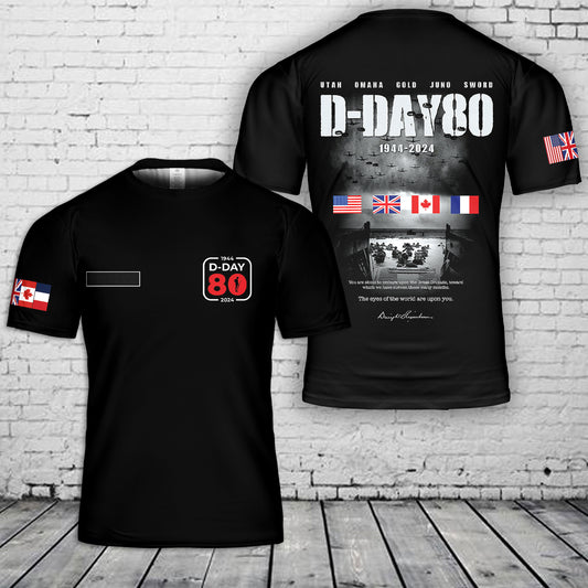 Custom Name 80th anniversary of D-Day T-Shirt 3D