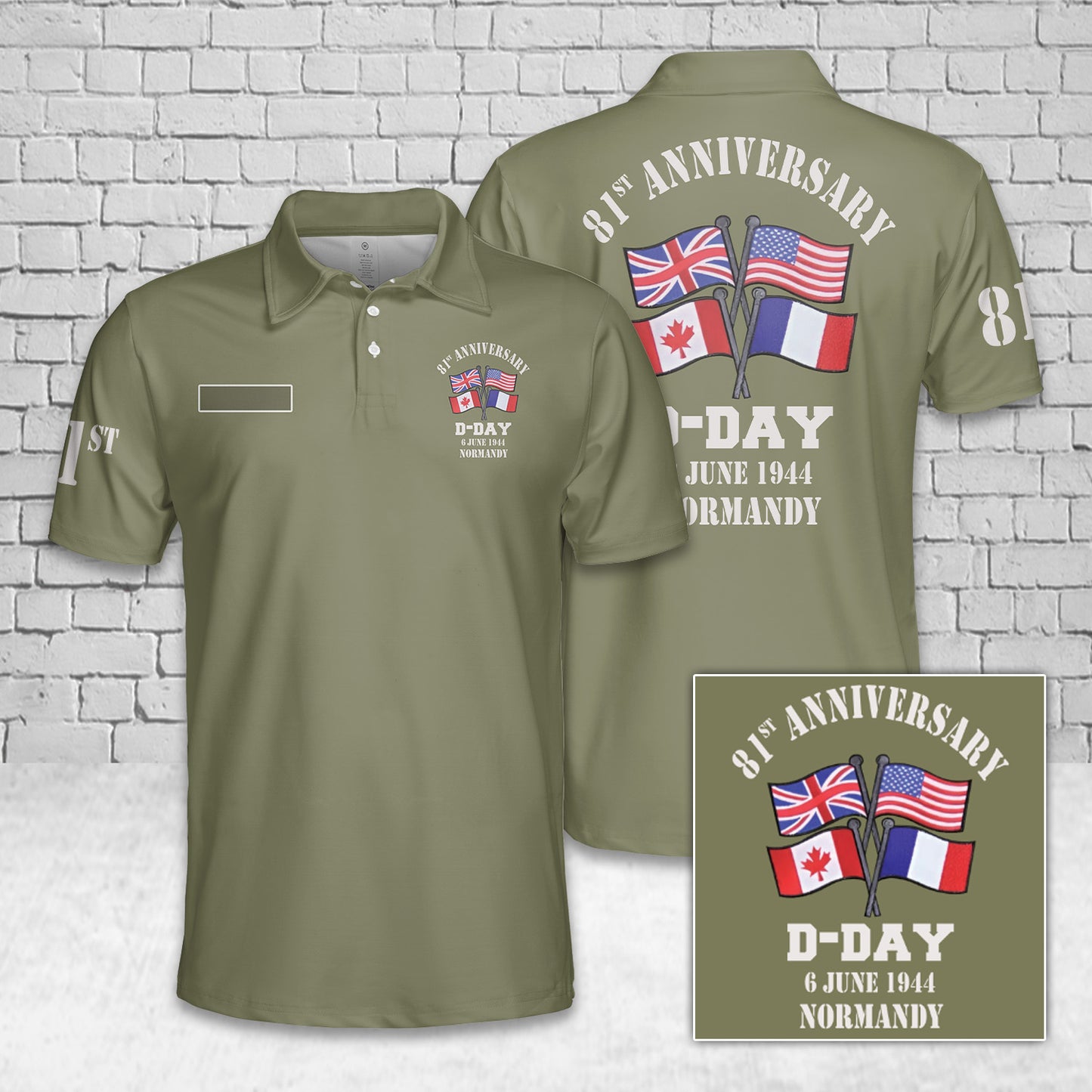 Custom Name 81st Anniversary of D-Day Polo Shirt