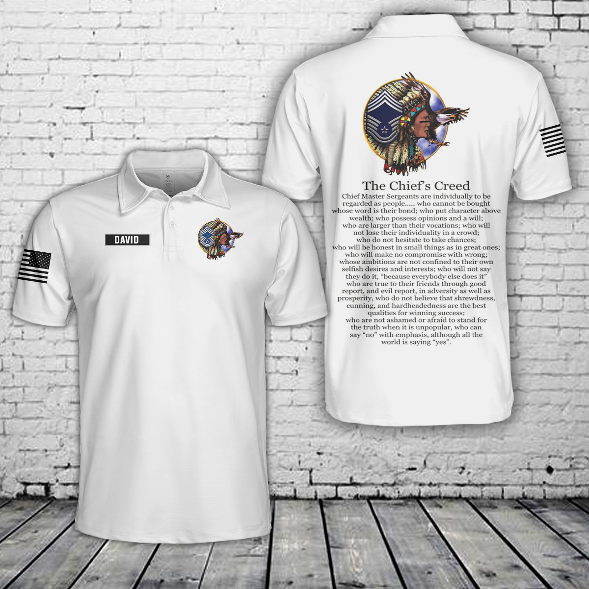 Custom Name Air Force Master Sergeant Chief Creed Polo Shirt