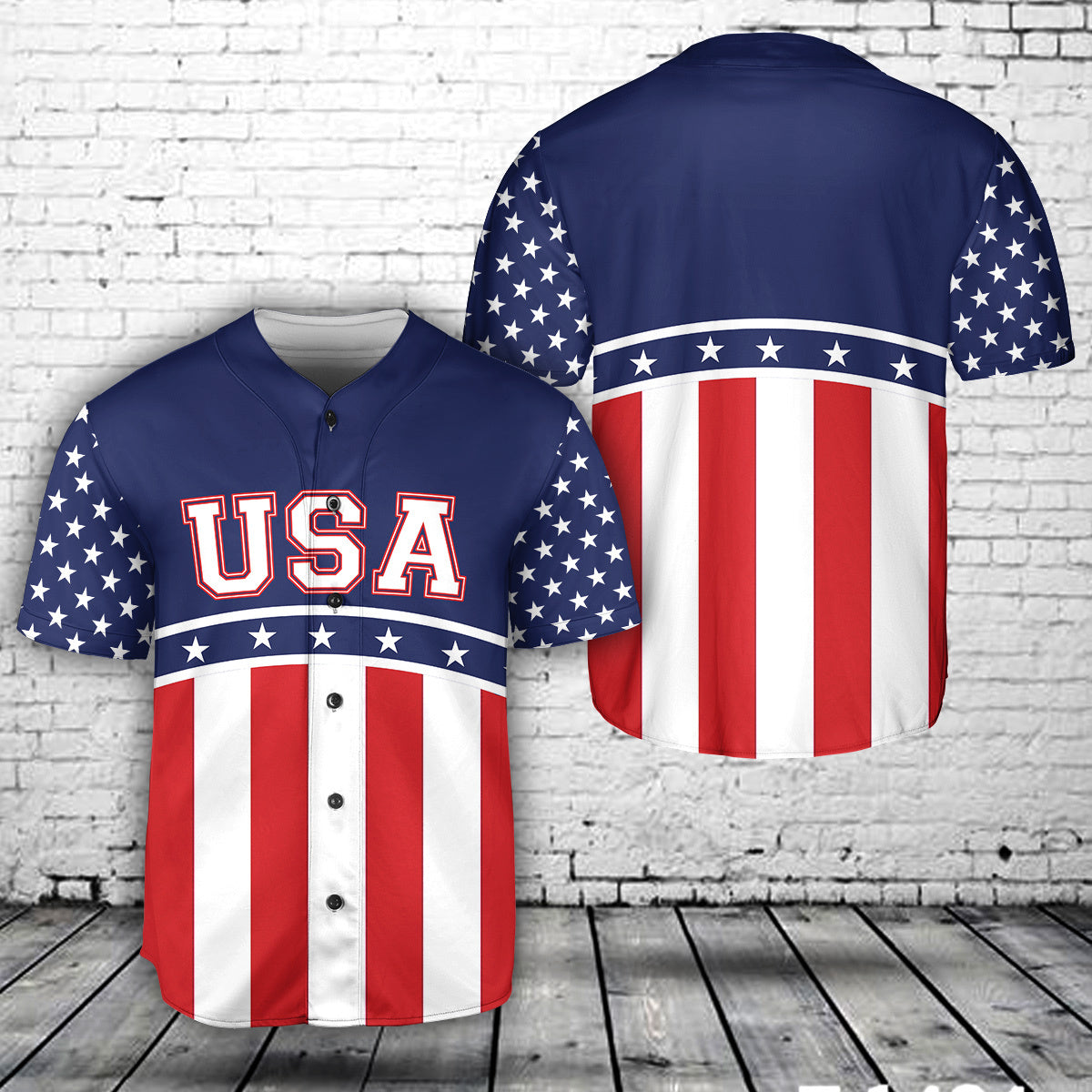 Custom Name America Red, White & Blue Baseball Jersey