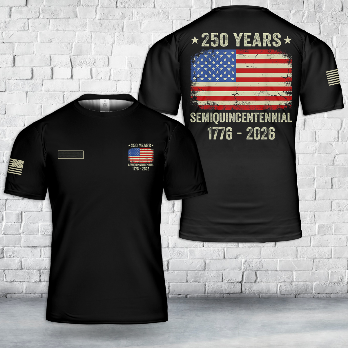 Custom Name Americas 250th Semiquincentennial 1776-2026 T-Shirt 3D