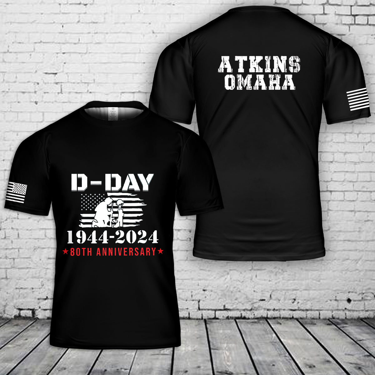 Custom Name And Beach D-Day 80th Anniversary T-Shirt 3D