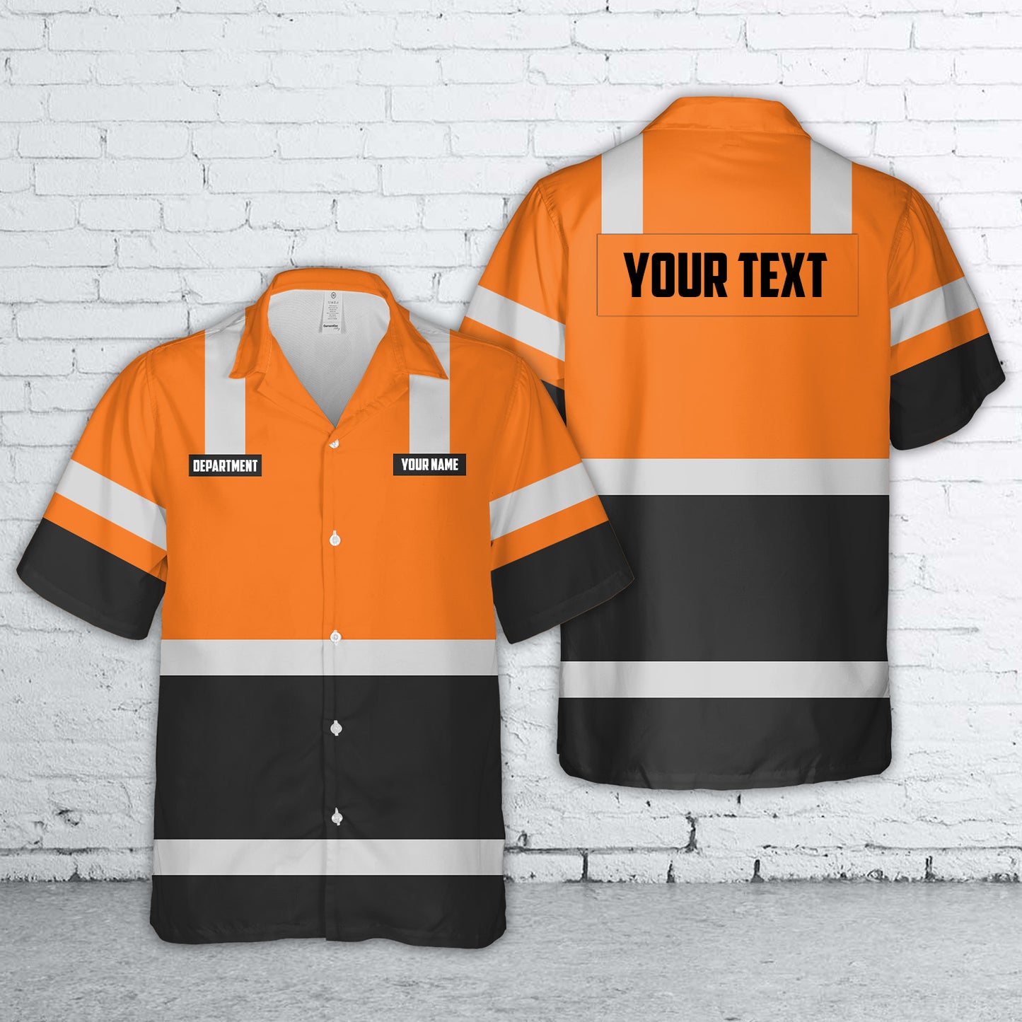 Custom Name And Department Workwear Style Uniform Hawaiian Shirt