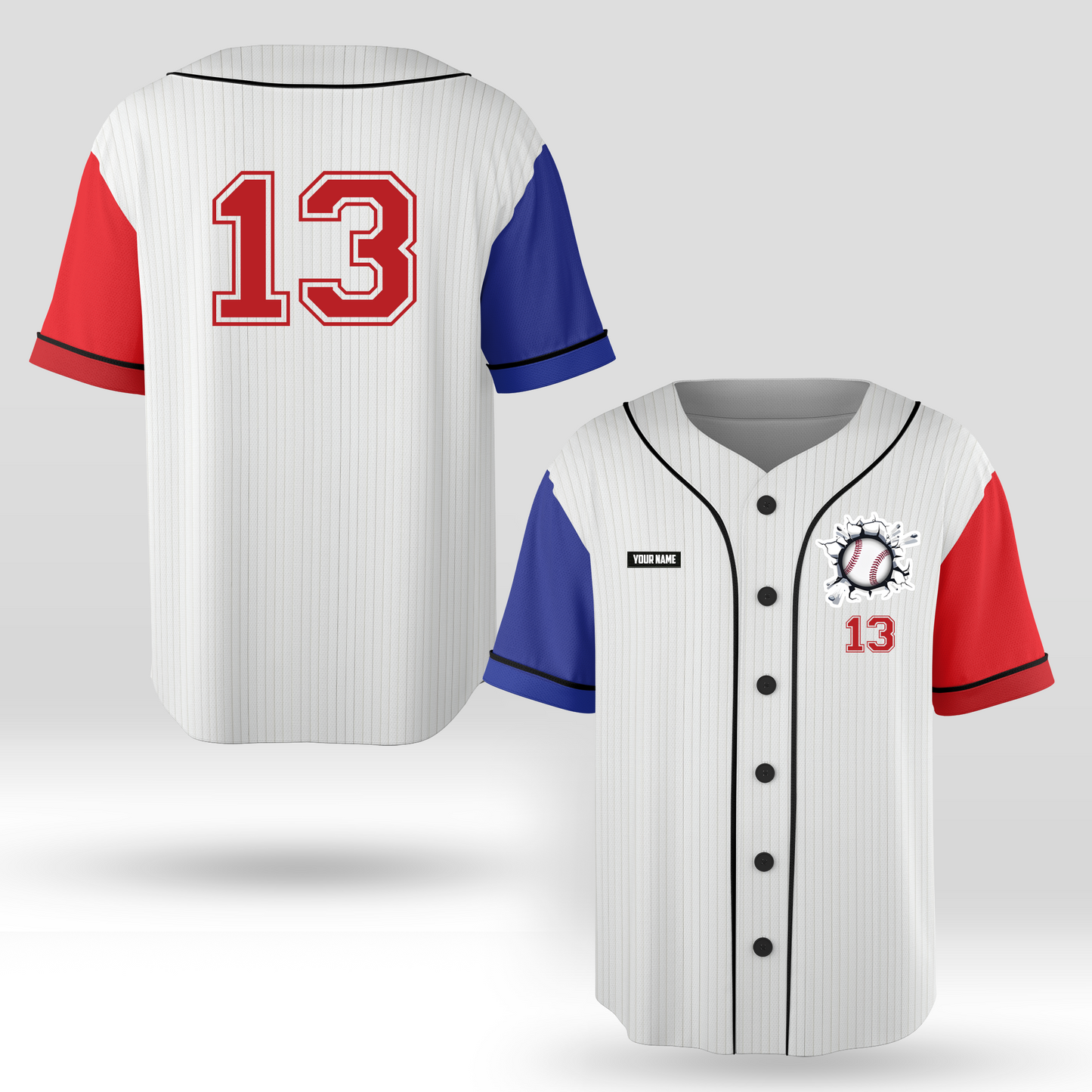 Custom Name And Number 4th Of July Baseball Jersey