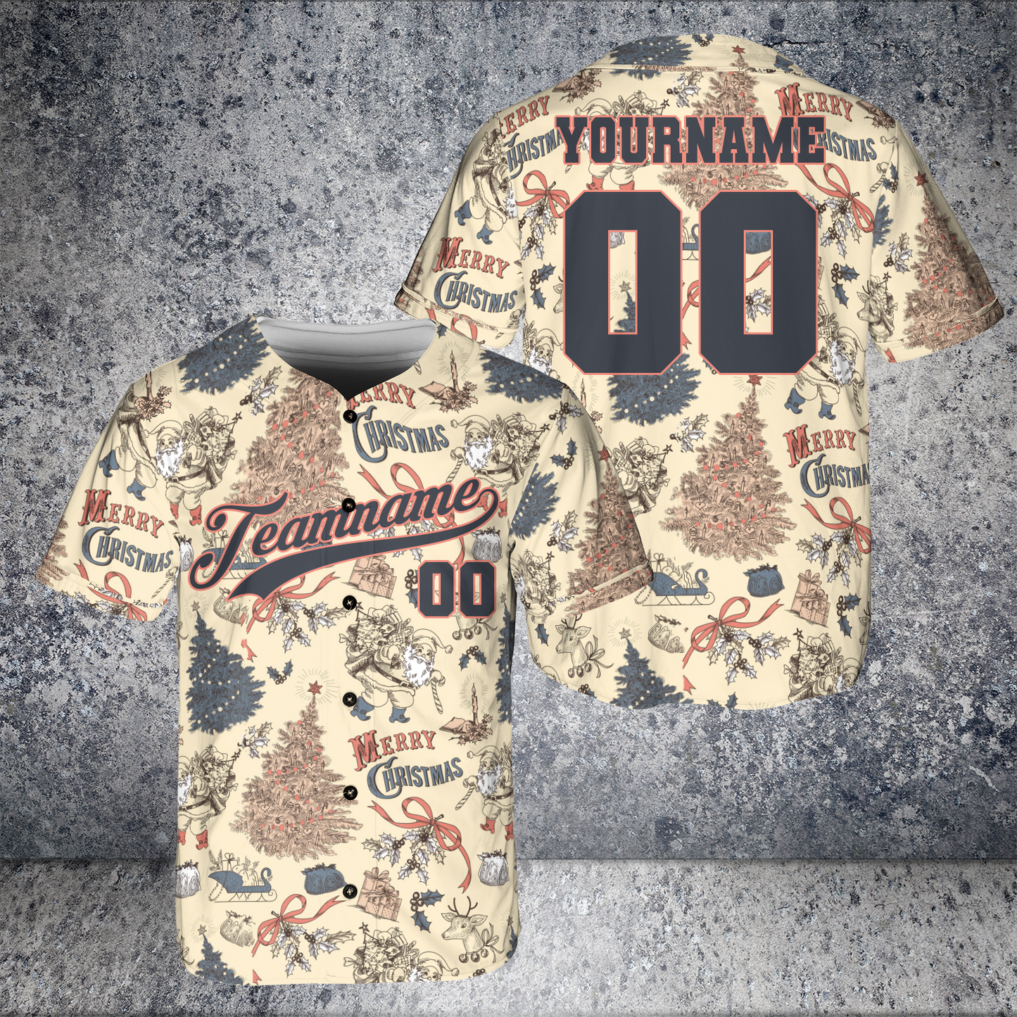 Custom Name And Number Christmas Baseball Jersey