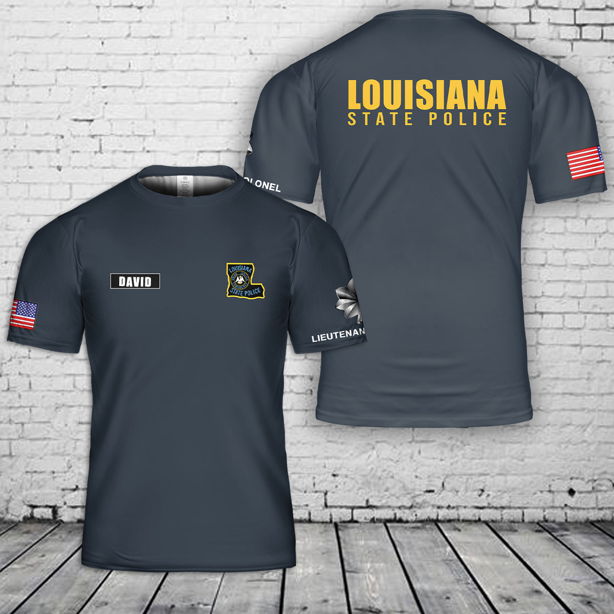 Custom Name And Rank Louisiana State Police T-Shirt 3D