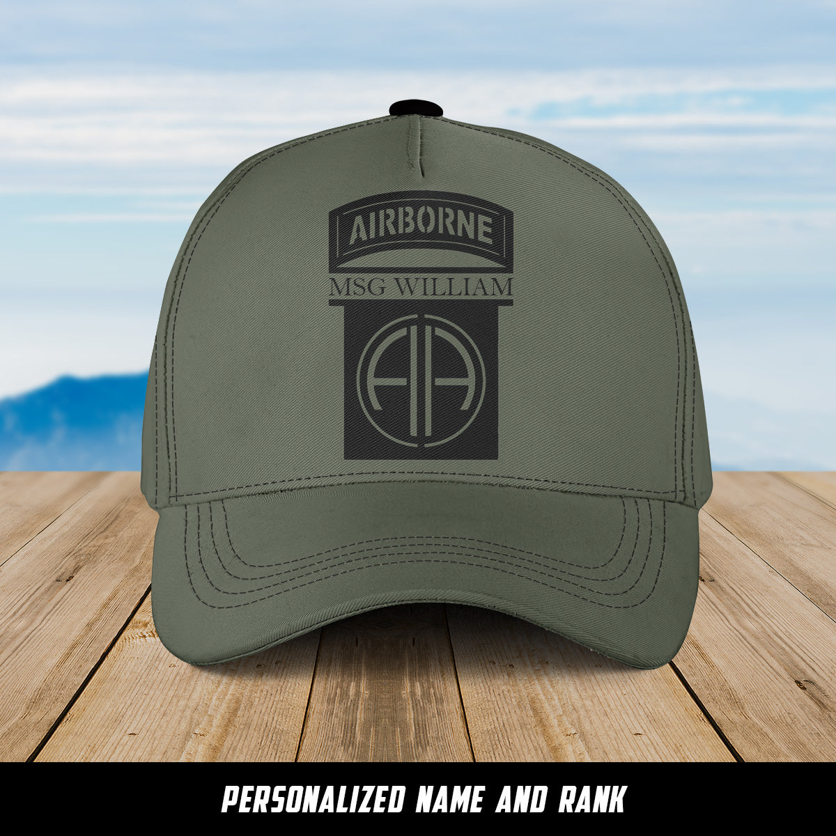 Custom Name And Rank US Army 82nd Airborne Division Baseball Cap