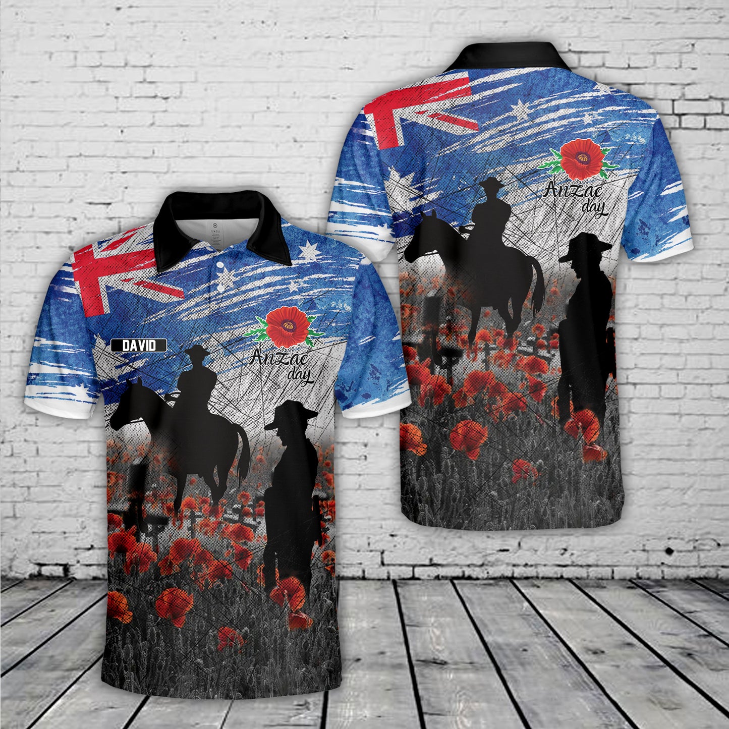Custom Name Anzac Day Polo Shirt