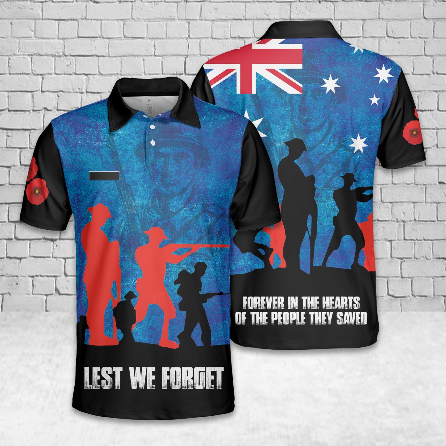 Custom Name Anzac Day Polo Shirt