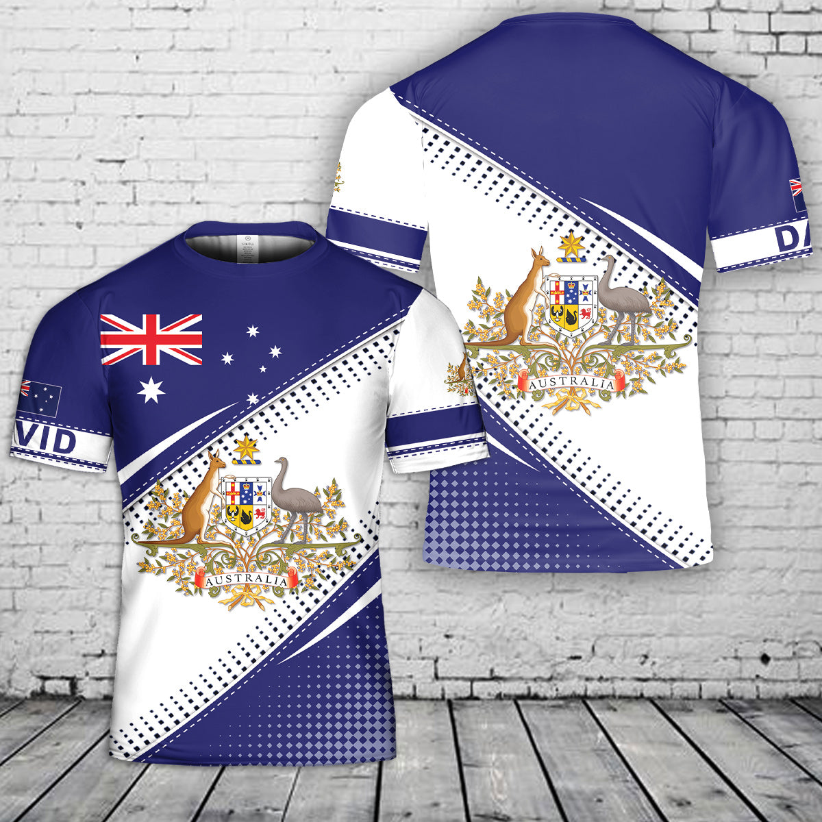 Custom Name Australia Flag 3D T-Shirt