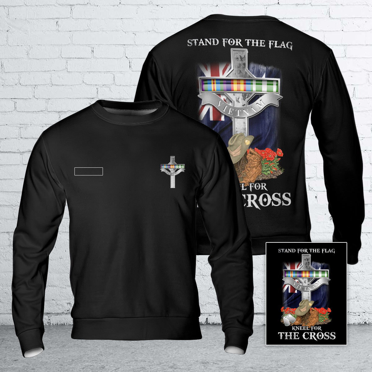 Custom Name Australian Vietnam Veteran Long Tan AOP Sweatshirt (Lightweight)