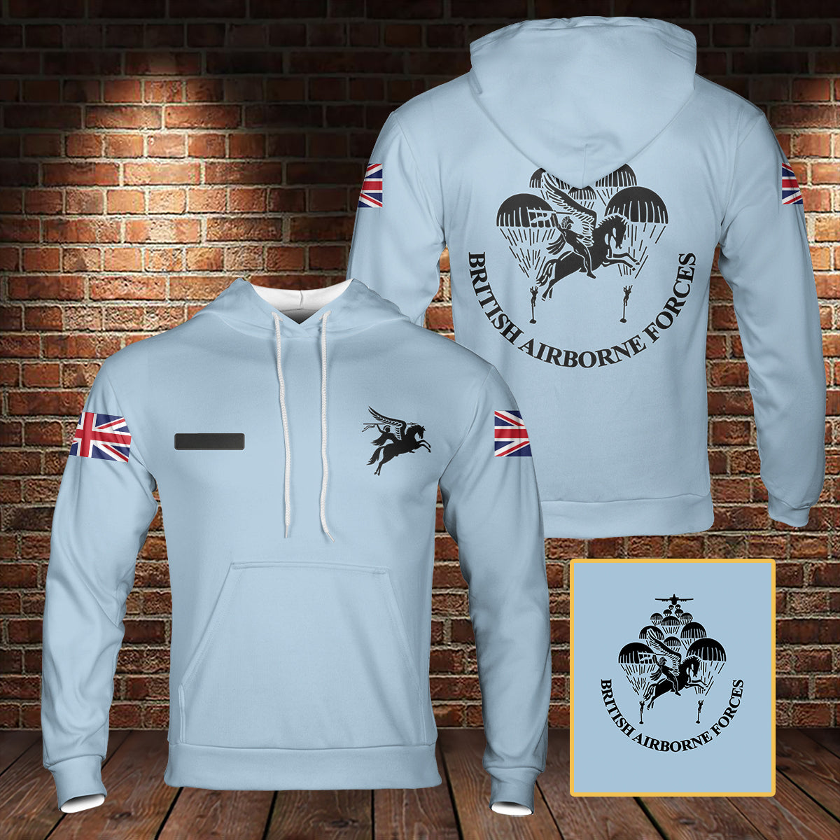 Custom Name British Airborne Forces Pegasus Pege 3D Hoodie