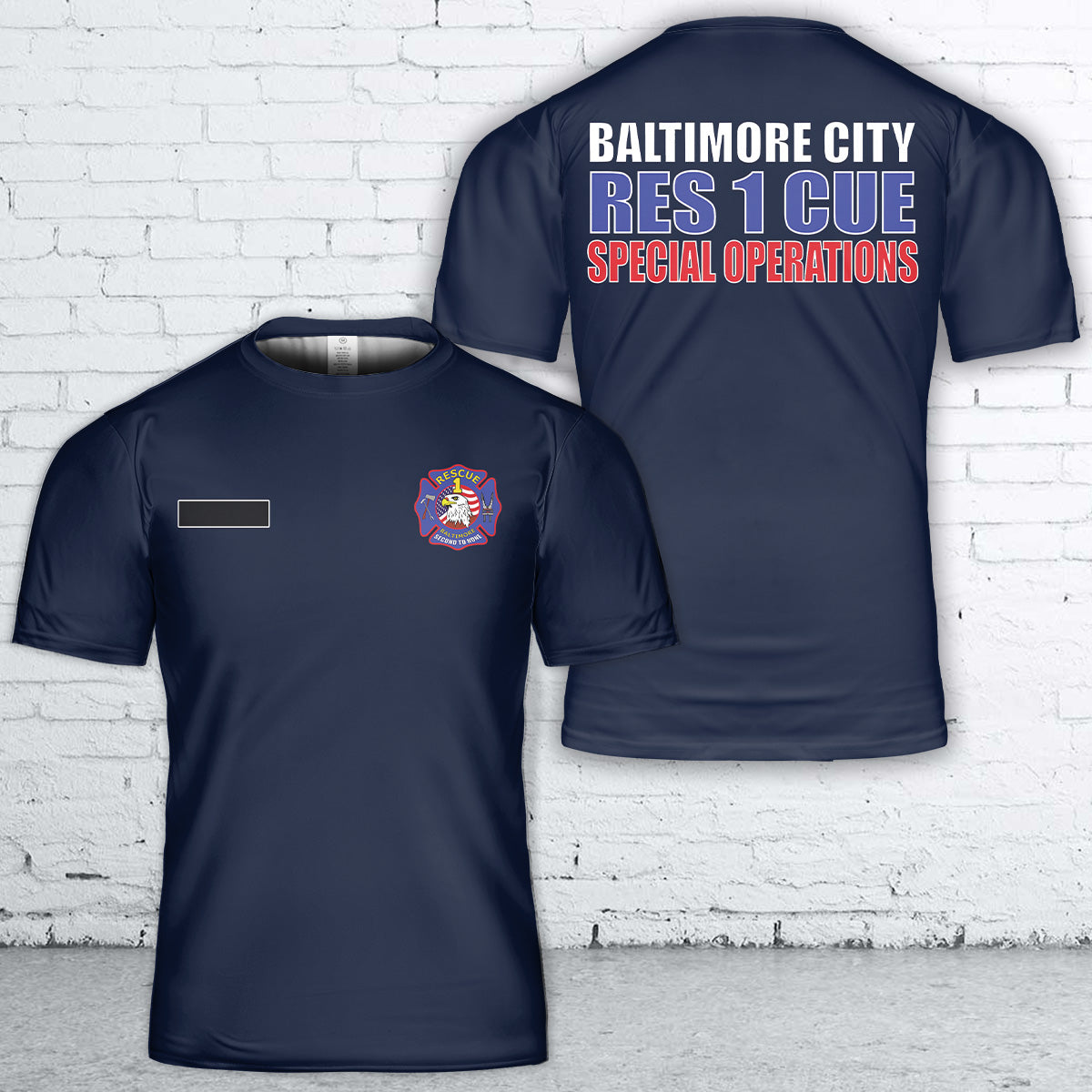 Custom Name Baltimore, Maryland, Baltimore Rescue 1 Special Operation T-Shirt 3D