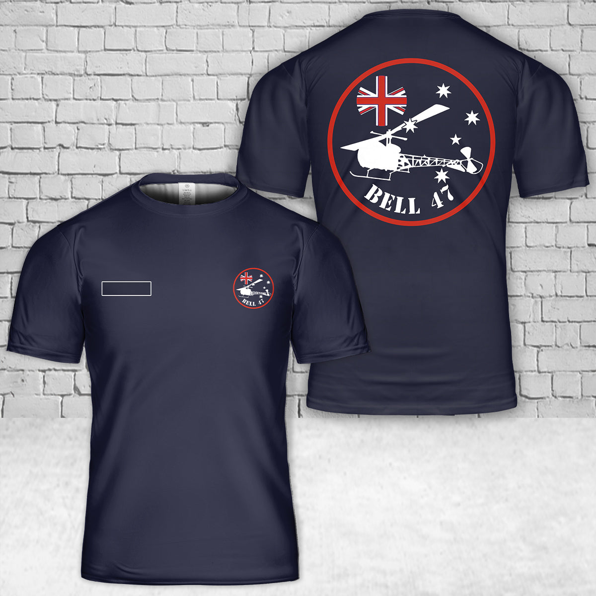 Custom Name Bell 47 Australia T-Shirt 3D