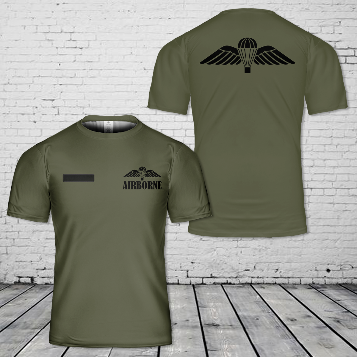 Custom Name British Armed Forces Parachute Regiment Airborne Wings T-Shirt 3D