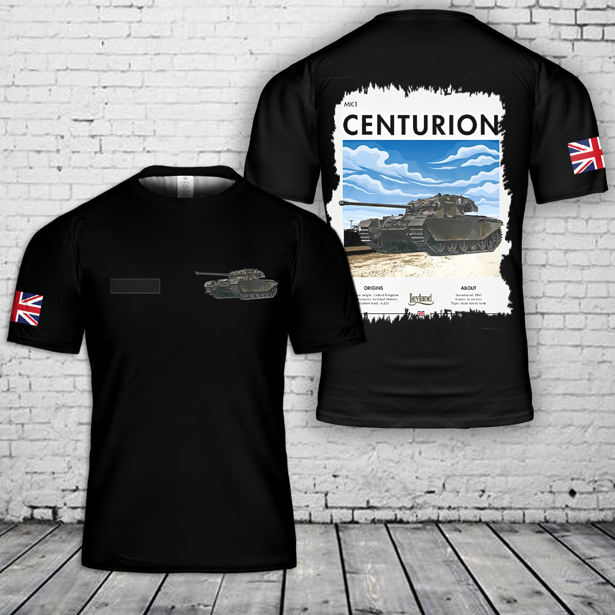 Custom Name British Army Centurion Tank MK1 T-Shirt 3D