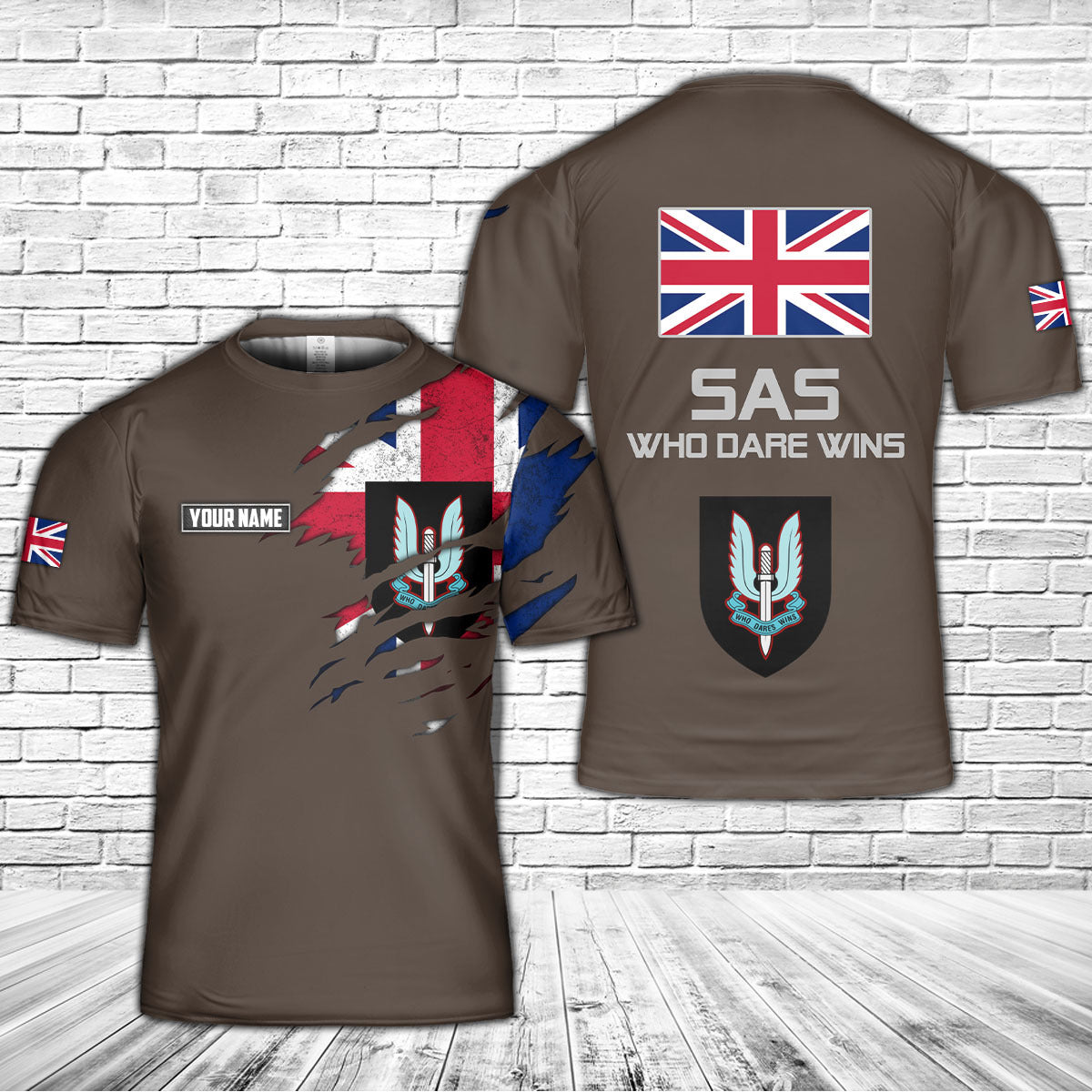 Custom Name British Army Special Air Service 3D T-Shirt