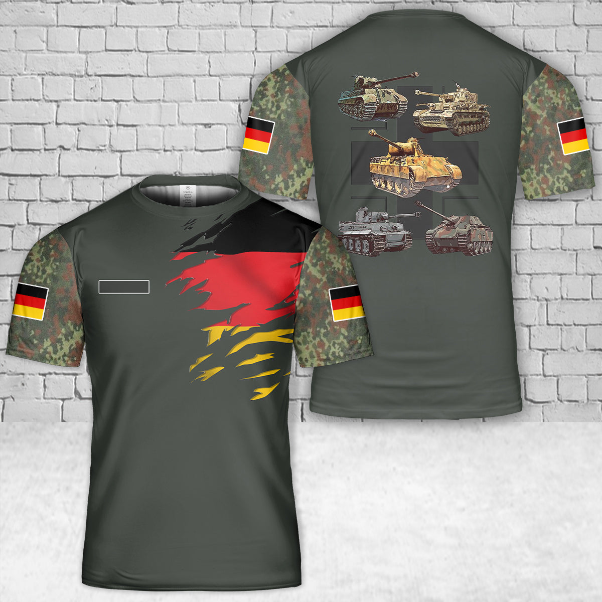 Custom Name Bundeswehr WW2 German Tanks T-Shirt 3D