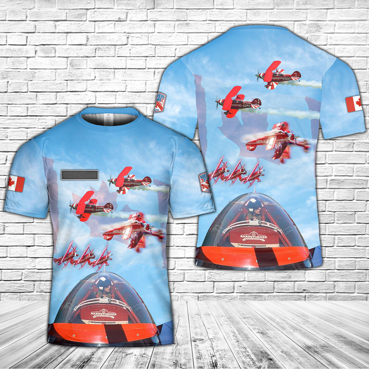 Custom Name Canada Northern Stars Aerobatic Team T-Shirt 3D