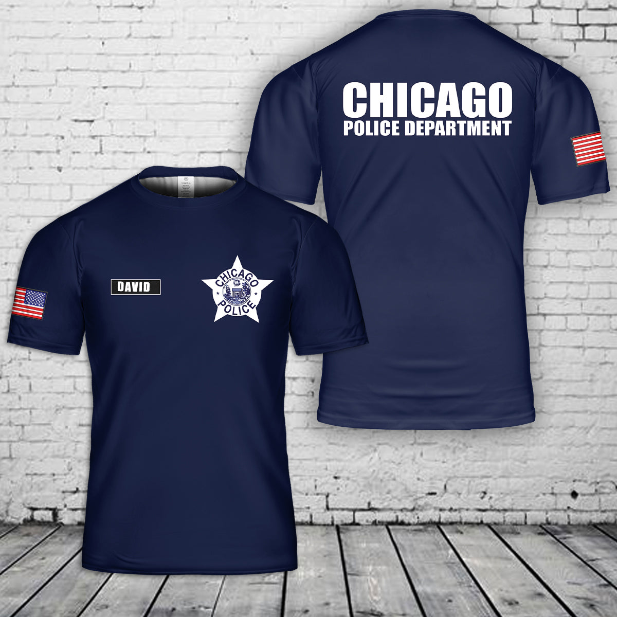Custom Name Chicago Police 3D T-Shirt